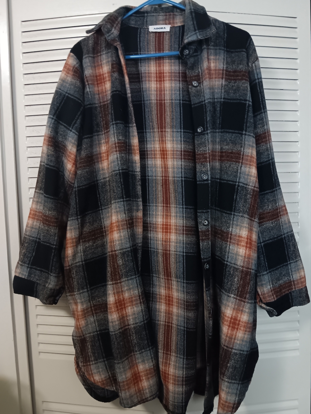 Women’s Black & Brown Plaid Button-Front Shirt Jacket